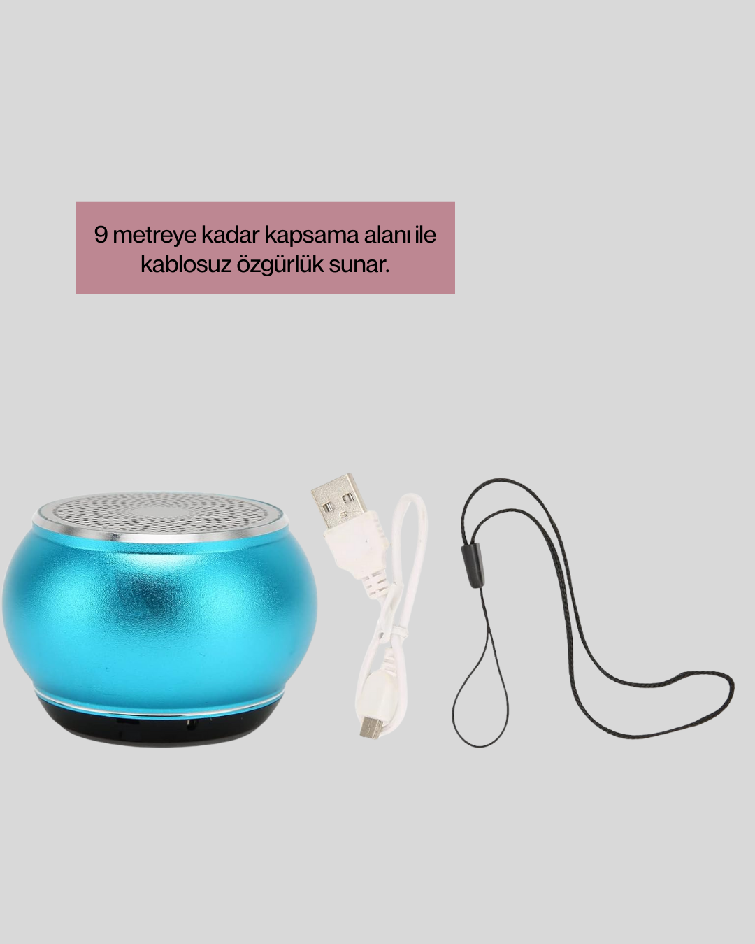 Taşınabilir Mini Bluetooth Hoparlör 9m Menzil Dahili Mikrofon Yeni Nesil - Bayi Depom