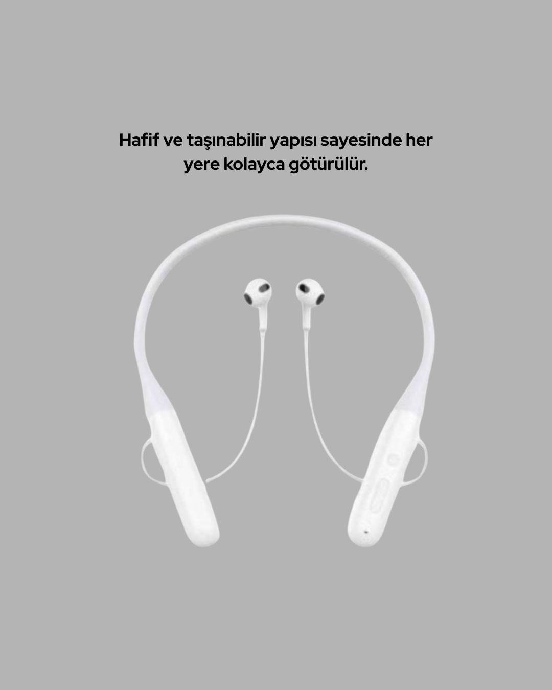 100 Saat Pil Ömrü Boyun Askılı Bluetooth Kablosuz Kulaklık - Bayi Depom