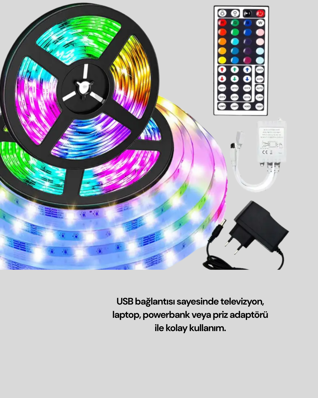10 Metre Smart Şerit Led Bluetooth Telefon Kontrollü USB Enerjili - Bayi Depom 10 Metre Smart Şerit Led Bluetooth Telefon Kontrollü USB Enerjili - Bayi Depom