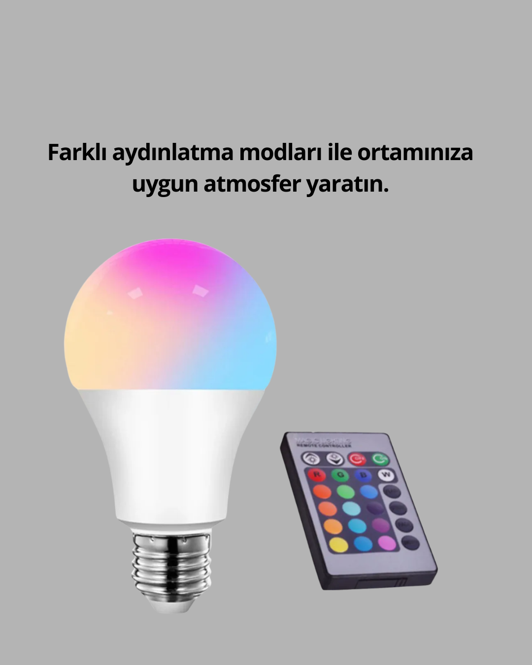 RGB Uzaktan Kumandalı LED Ampul 16 Renk Dekoratif Aydınlatma - Bayi Depom RGB Uzaktan Kumandalı LED Ampul 16 Renk Dekoratif Aydınlatma - Bayi Depom