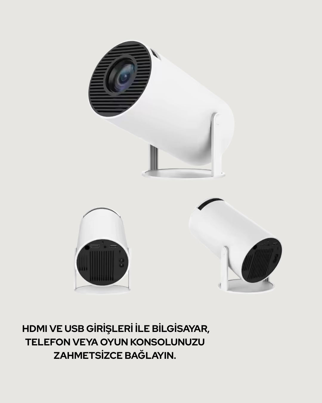4K Uyumlu 130 İnç Full HD Projeksiyon Cihazı ve Kablosuz Aktarım Özelliği - Bayi Depom 4K Uyumlu 130 İnç Full HD Projeksiyon Cihazı ve Kablosuz Aktarım Özelliği - Bayi Depom