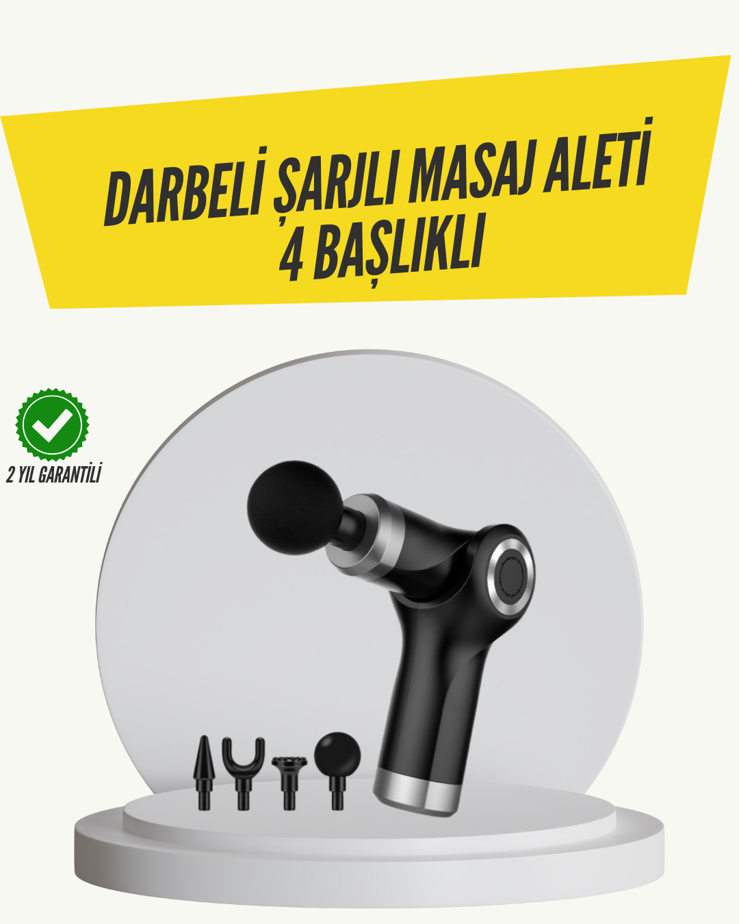 Mini Masaj Tabancası 4 Başlık 6 Hız Ayarlı - Bayi Depom