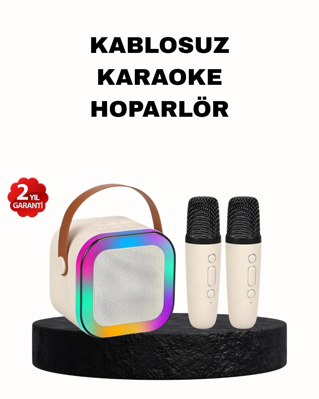 Karaoke Hoparlör Taşınabilir Çift Mikrofonlu ve LED Işıklı Bluetooth 5.0 - Bayi Depom Karaoke Hoparlör Taşınabilir Çift Mikrofonlu ve LED Işıklı Bluetooth 5.0 - Bayi Depom