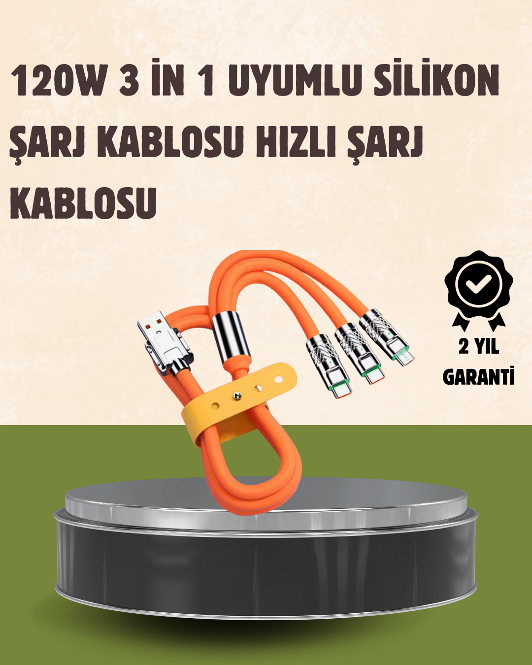 120 W Şarj ve Veri Aktarımı Kablo– 3 Başlıklı Çok Amaçlı Kablo Yüksek Hızlı - Bayi Depom 120 W Şarj ve Veri Aktarımı Kablo– 3 Başlıklı Çok Amaçlı Kablo Yüksek Hızlı - Bayi Depom