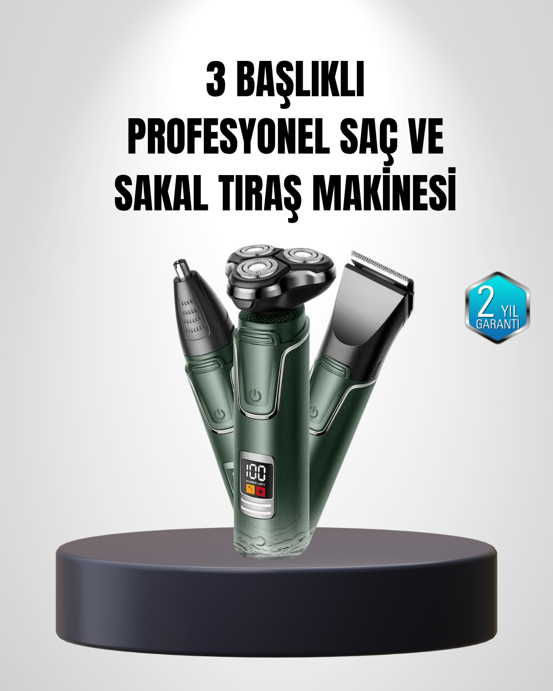 3D Akıllı Kesim Teknolojili Şarjlı Tıraş Seti – 3 Başlıklı, Paslanmaz Çelik Bıçaklı - Bayi Depom 3D Akıllı Kesim Teknolojili Şarjlı Tıraş Seti – 3 Başlıklı, Paslanmaz Çelik Bıçaklı - Bayi Depom