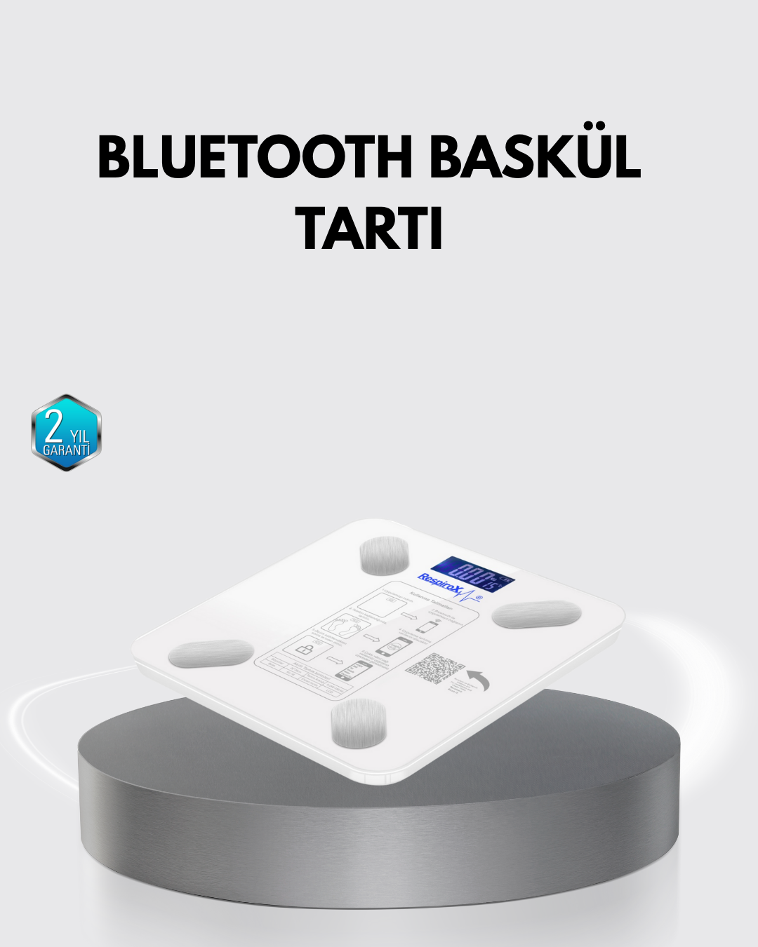 Bluetooth Akıllı Tartı – 8 Fonksiyonlu Dijital Baskül, 180 kg Kapasiteli - Bayi Depom