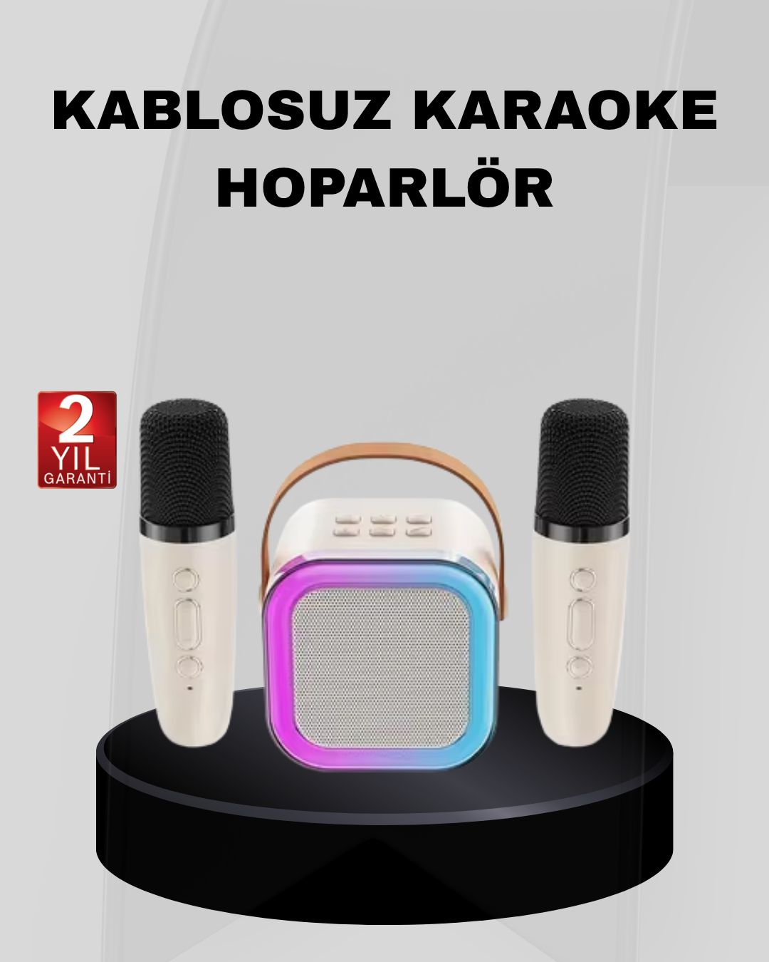 Taşınabilir Karaoke Hoparlör Bluetooth 5.0 ve Çift Mikrofonlu - Bayi Depom Taşınabilir Karaoke Hoparlör Bluetooth 5.0 ve Çift Mikrofonlu - Bayi Depom