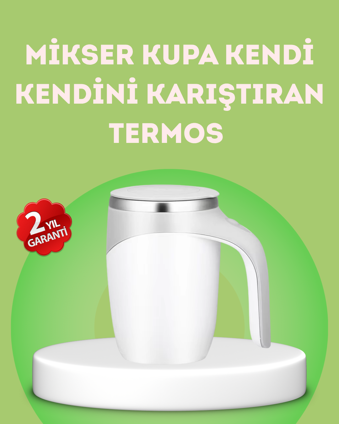 Elektrikli Otomatik Karıştırıcı Kupa – 304 Paslanmaz, USB Şarjlı, Taşınabilir - Bayi Depom
