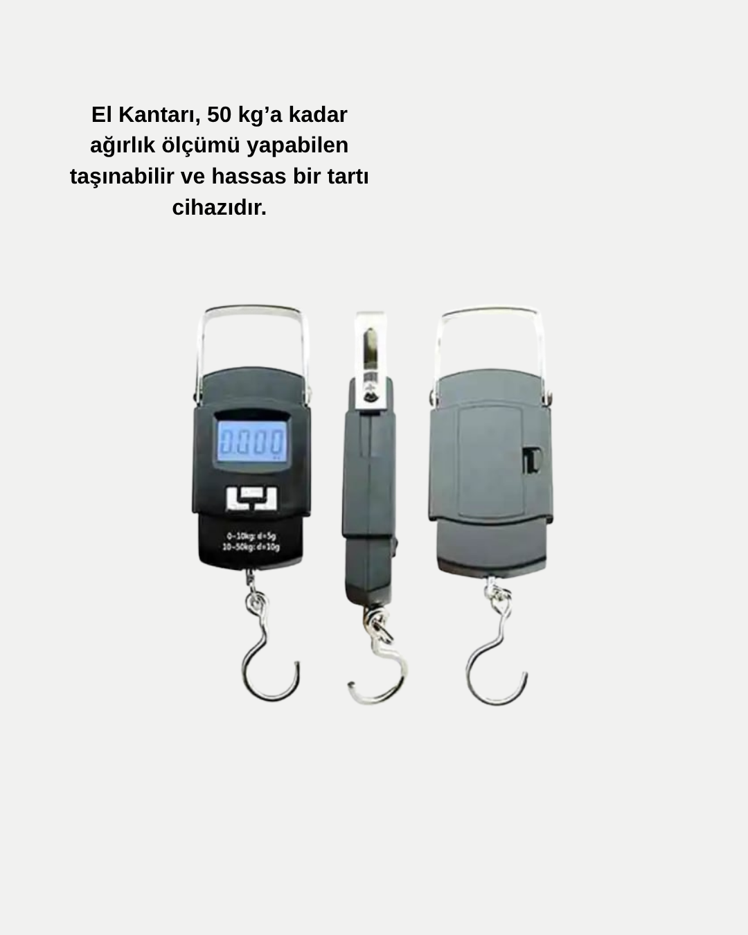 Dijital El Kantarı – 50 Kg Taşıma Kapasiteli, Taşınabilir Hassas Tartı - Bayi Depom