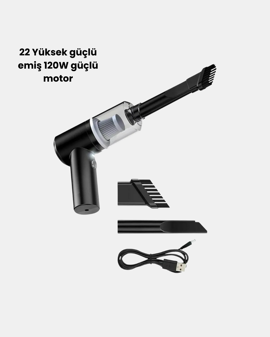Kablosuz El Süpürgesi – Araç İçi Temizlik İçin 5500PA Güçlü Emiş, USB Şarjlı - Bayi Depom Kablosuz El Süpürgesi – Araç İçi Temizlik İçin 5500PA Güçlü Emiş, USB Şarjlı - Bayi Depom