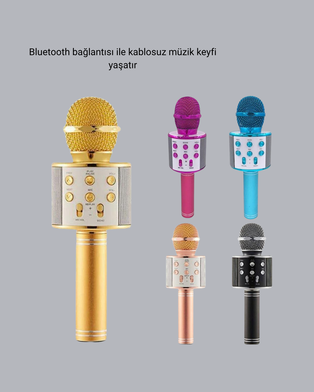 Bluetooth Karaoke Mikrofon – Yüksek Ses Kalitesi, Yankı Efektli, Uzun Ömürlü Pil - Bayi Depom Bluetooth Karaoke Mikrofon – Yüksek Ses Kalitesi, Yankı Efektli, Uzun Ömürlü Pil - Bayi Depom