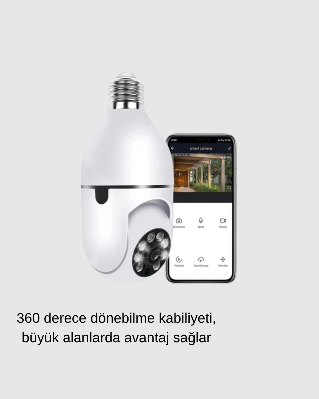 360 Derece Dönebilen Akıllı Duylu Kamera – PTZ, Uzaktan Kontrol, Hareket Algılama - Bayi Depom 360 Derece Dönebilen Akıllı Duylu Kamera – PTZ, Uzaktan Kontrol, Hareket Algılama - Bayi Depom