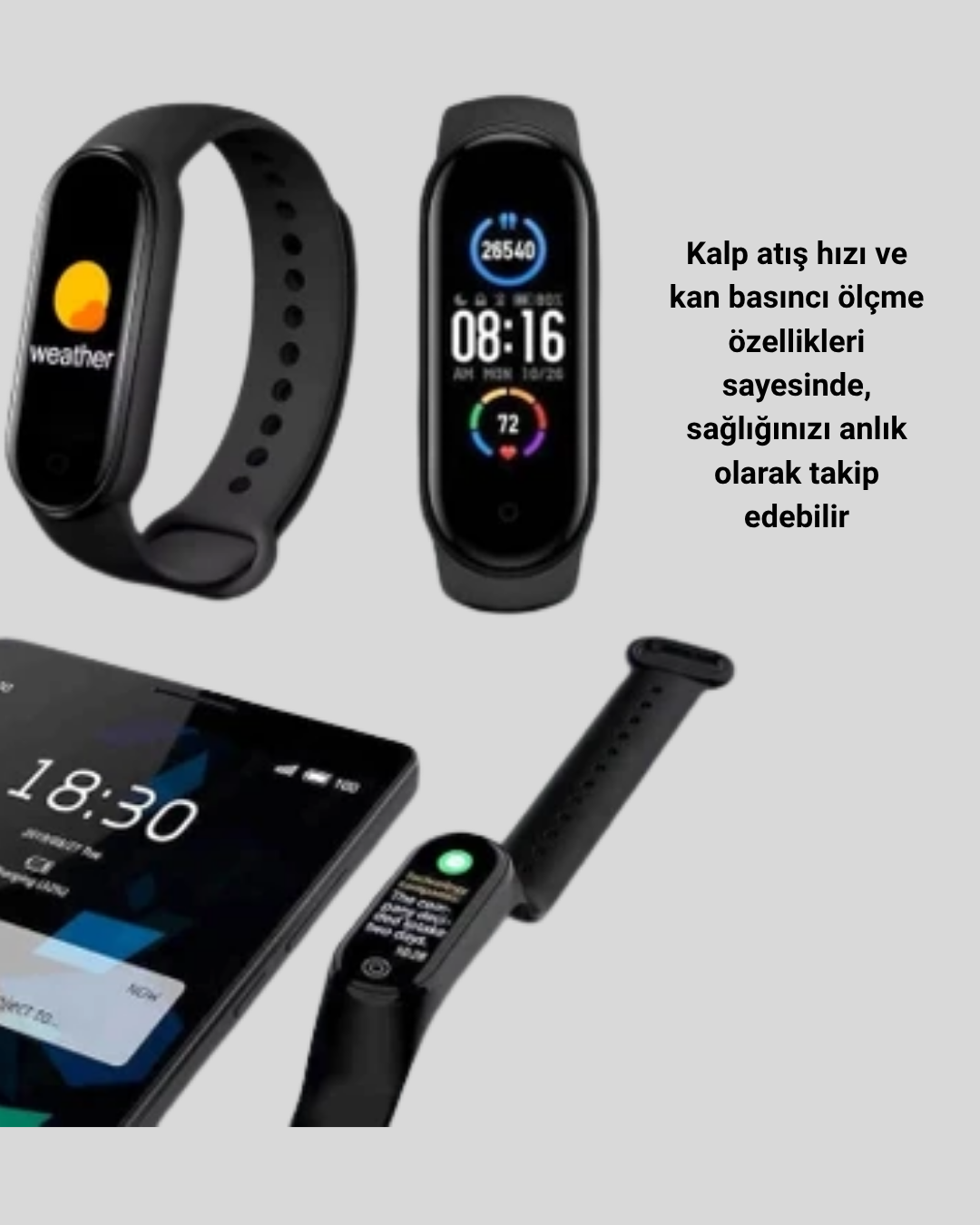 Akıllı Bileklik – Adım Sayar, Kalp Atış Ölçer, Uyku Takipli ve Suya Dayanıklı - Bayi Depom Akıllı Bileklik – Adım Sayar, Kalp Atış Ölçer, Uyku Takipli ve Suya Dayanıklı - Bayi Depom