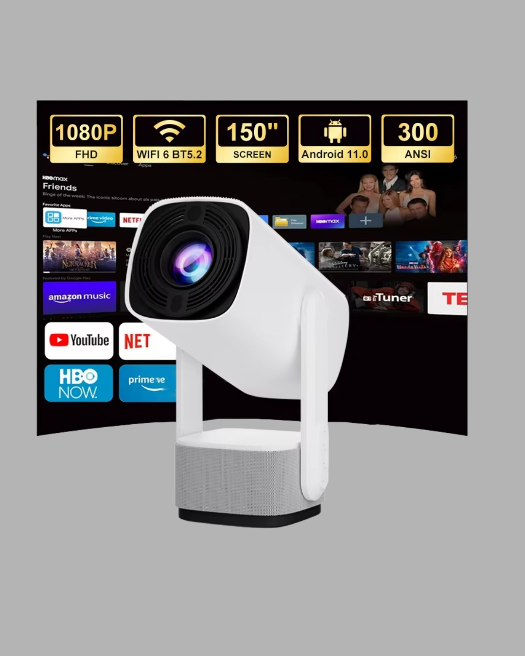 720p HD Projeksiyon Cihazı – Uzun Ömürlü Ampul, Canlı Renkler ve Evde Sinema Keyfi - Bayi Depom
