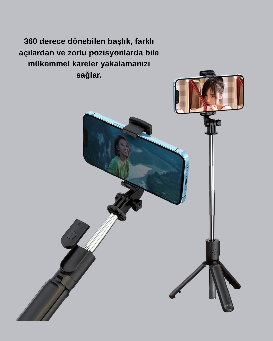 Bluetooth Selfie Çubuğu – 360° Dönebilen Başlık, Kablosuz Bağlantı - Bayi Depom Bluetooth Selfie Çubuğu – 360° Dönebilen Başlık, Kablosuz Bağlantı - Bayi Depom