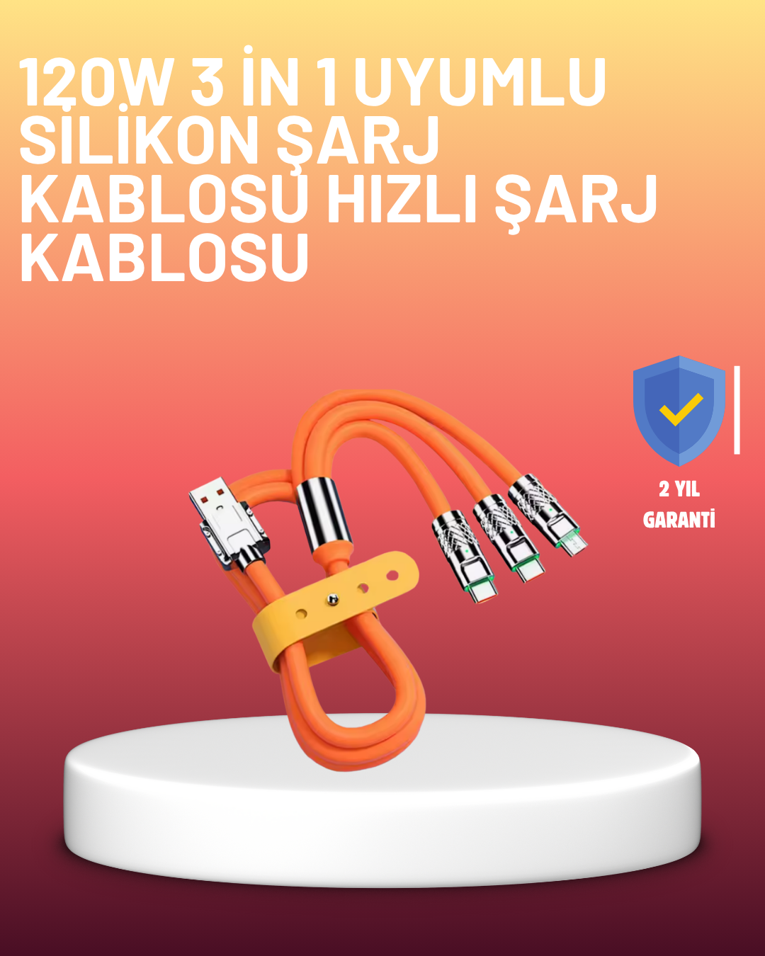 Çinko Alaşımlı Uçlu 120 W Şarj Kablosu – Dolaşmaya Dayanıklı 1,2 m USB Kablo - Bayi Depom Çinko Alaşımlı Uçlu 120 W Şarj Kablosu – Dolaşmaya Dayanıklı 1,2 m USB Kablo - Bayi Depom