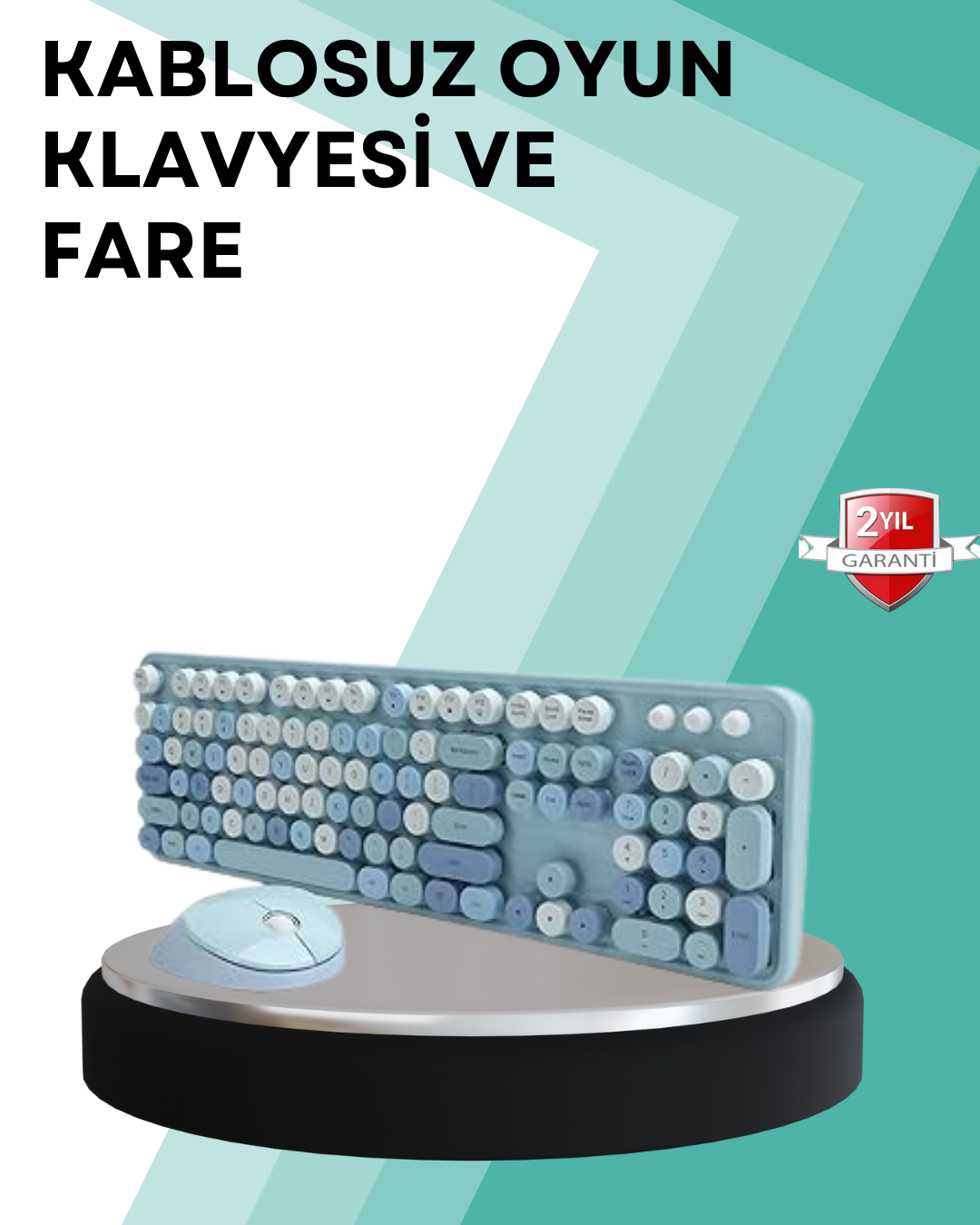 Kablosuz Klavye ve Mouse Seti – Sessiz Tuş, Retro Tasarım - Bayi Depom