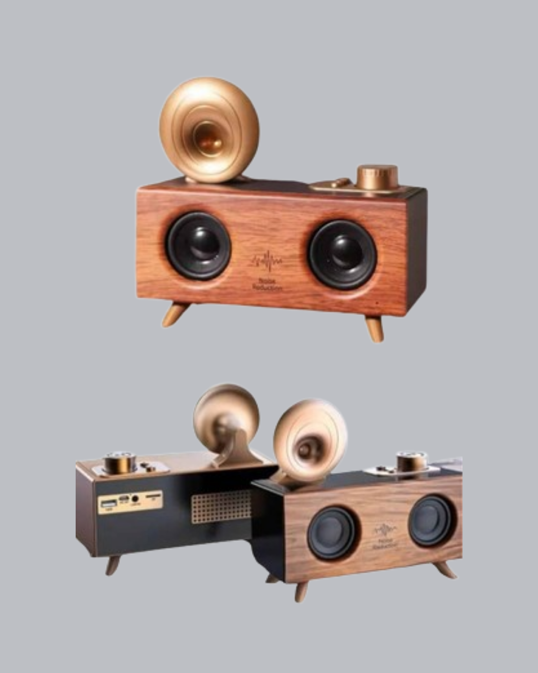 Çift Hoparlörlü Bluetooth Gramofon Speaker – FM Radyo, USB, SD Kart ve AUX Girişli - Bayi Depom Çift Hoparlörlü Bluetooth Gramofon Speaker – FM Radyo, USB, SD Kart ve AUX Girişli - Bayi Depom