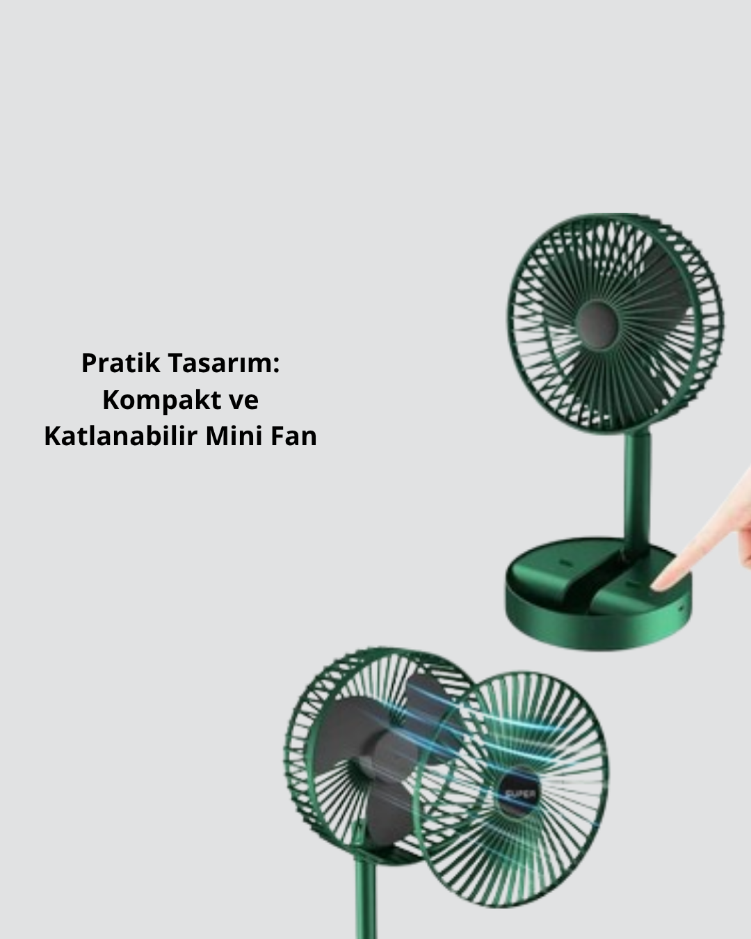 Şarjlı Katlanabilir Mini Fan – 3 Kademe Hız Ayarı, Taşınabilir Tasarım - Bayi Depom Şarjlı Katlanabilir Mini Fan – 3 Kademe Hız Ayarı, Taşınabilir Tasarım - Bayi Depom