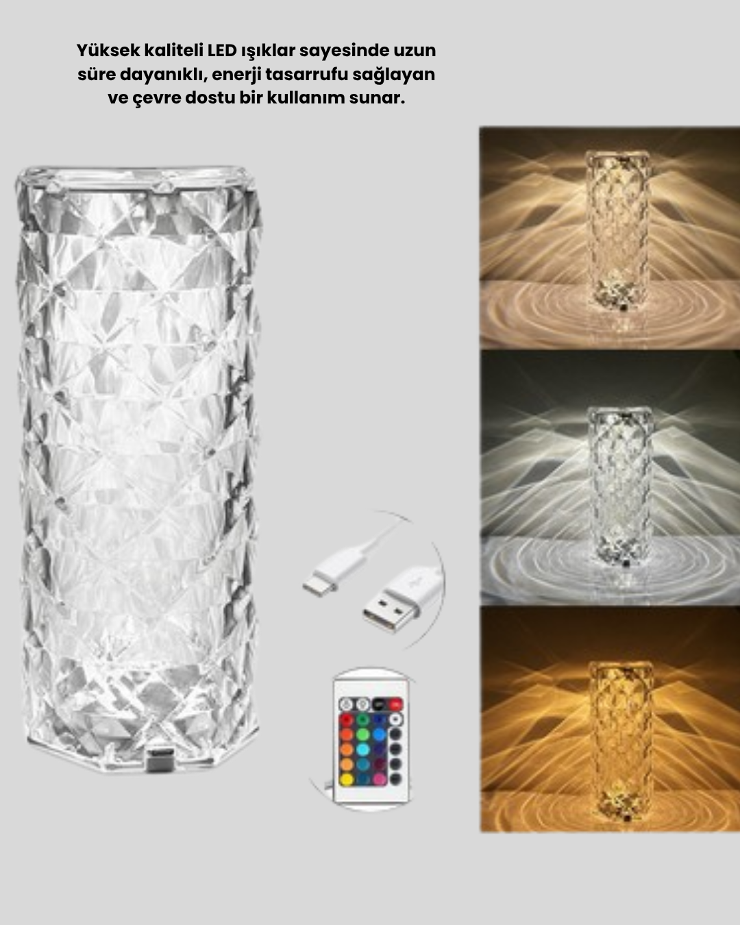 Kristal RGB LED Masa Lambası – Renkli Kumandalı Işık, Dekoratif ve Enerji Tasarruflu - Bayi Depom Kristal RGB LED Masa Lambası – Renkli Kumandalı Işık, Dekoratif ve Enerji Tasarruflu - Bayi Depom