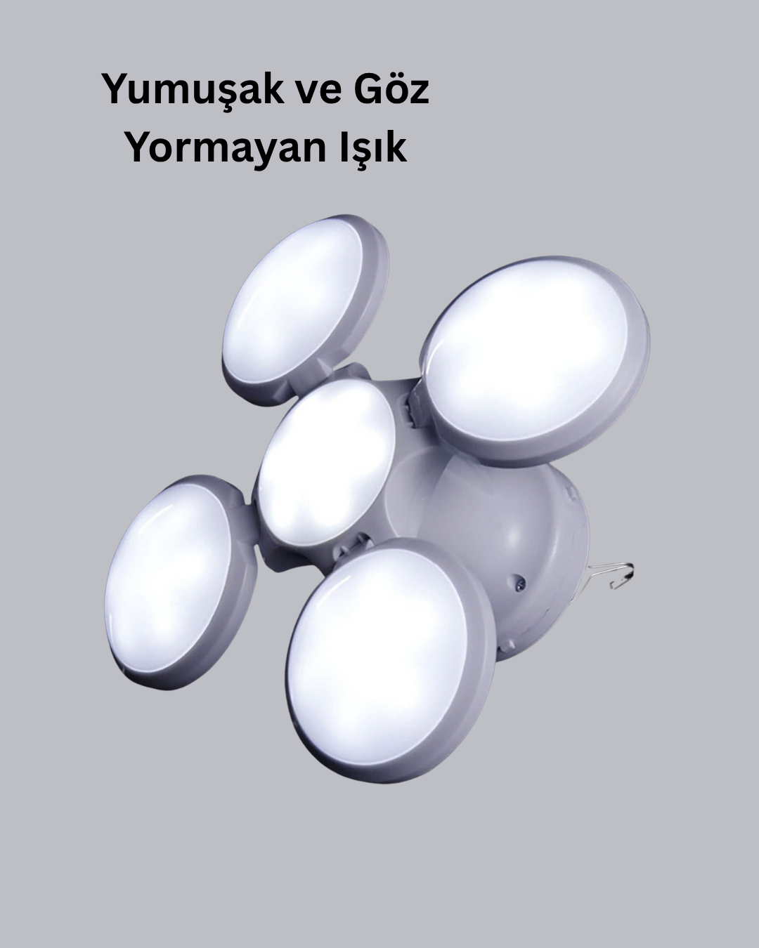 5 Kanatlı Solar Kamp Lambası – USB Şarjlı, Taşınabilir, IP65 Su Geçirmez Bahçe Lambası - Bayi Depom