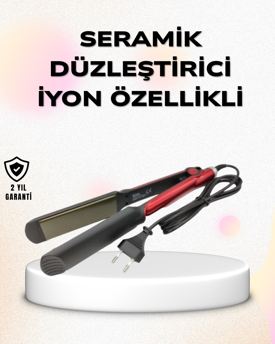 Profesyonel Titanyum Saç Düzleştirici – Ayarlanabilir Isı ve Hızlı Isınma Özellikli - Bayi Depom