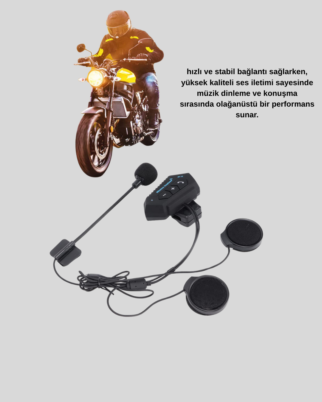 BT22 Kask Bluetooth Kulaklık 5.0 – Suya Dayanıklı, Gürültü Önleyici, Uzun Pil Ömürlü Yeni Nesil - Bayi Depom
