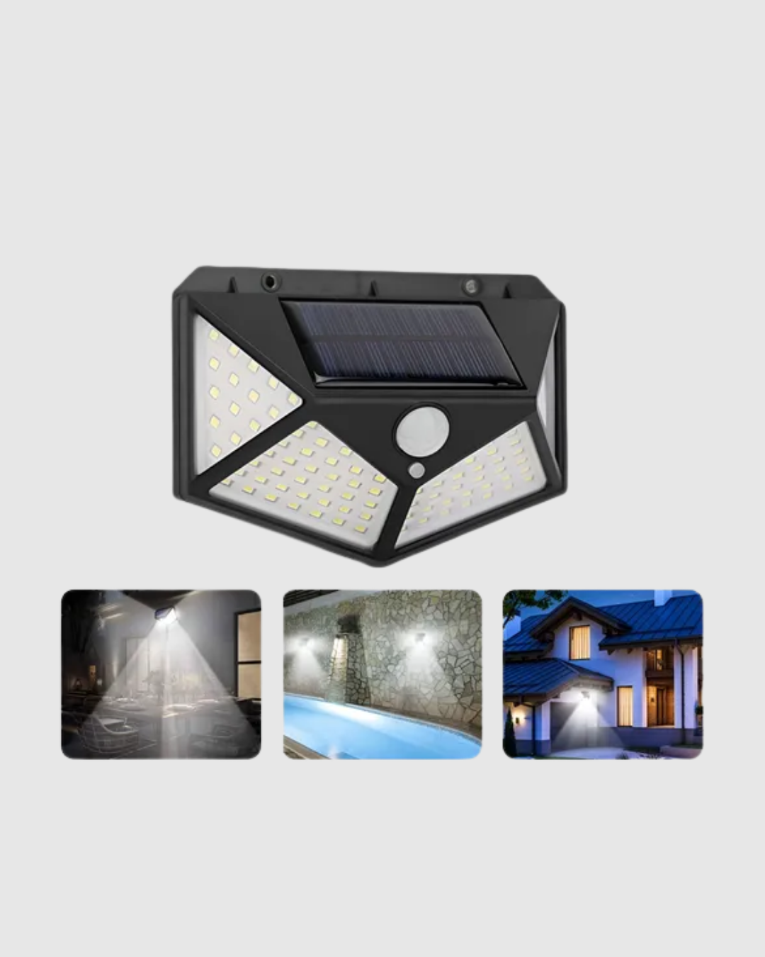 100 LED Güneş Enerjili Bahçe Lambası – PIR Sensörlü, IP65 Su Geçirmez Dış Mekan Aydınlatma - Bayi Depom 100 LED Güneş Enerjili Bahçe Lambası – PIR Sensörlü, IP65 Su Geçirmez Dış Mekan Aydınlatma - Bayi Depom
