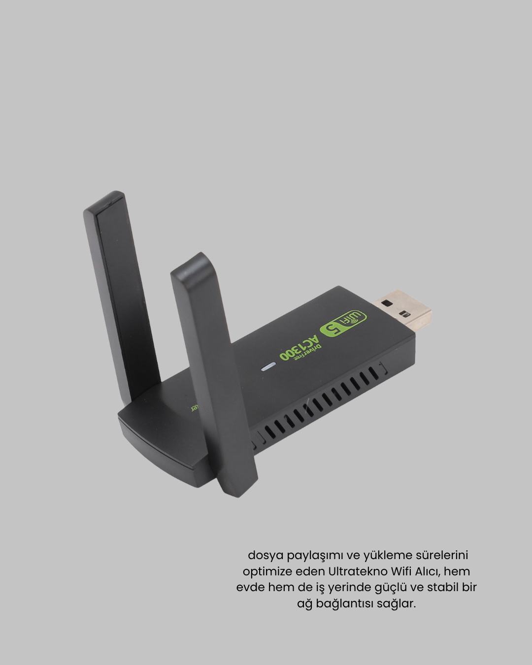 Dual Band USB WiFi Adaptör – 1200 Mbps Hız - Bayi Depom