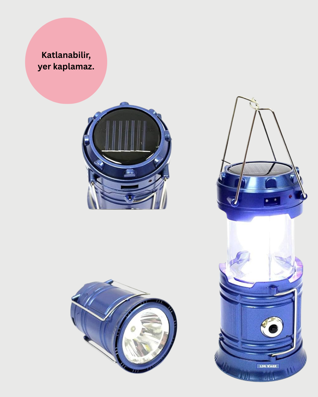 Güneş Enerjili Katlanabilir Kamp Feneri – USB Şarjlı, Hafif ve Çok Fonksiyonlu - Bayi Depom Güneş Enerjili Katlanabilir Kamp Feneri – USB Şarjlı, Hafif ve Çok Fonksiyonlu - Bayi Depom