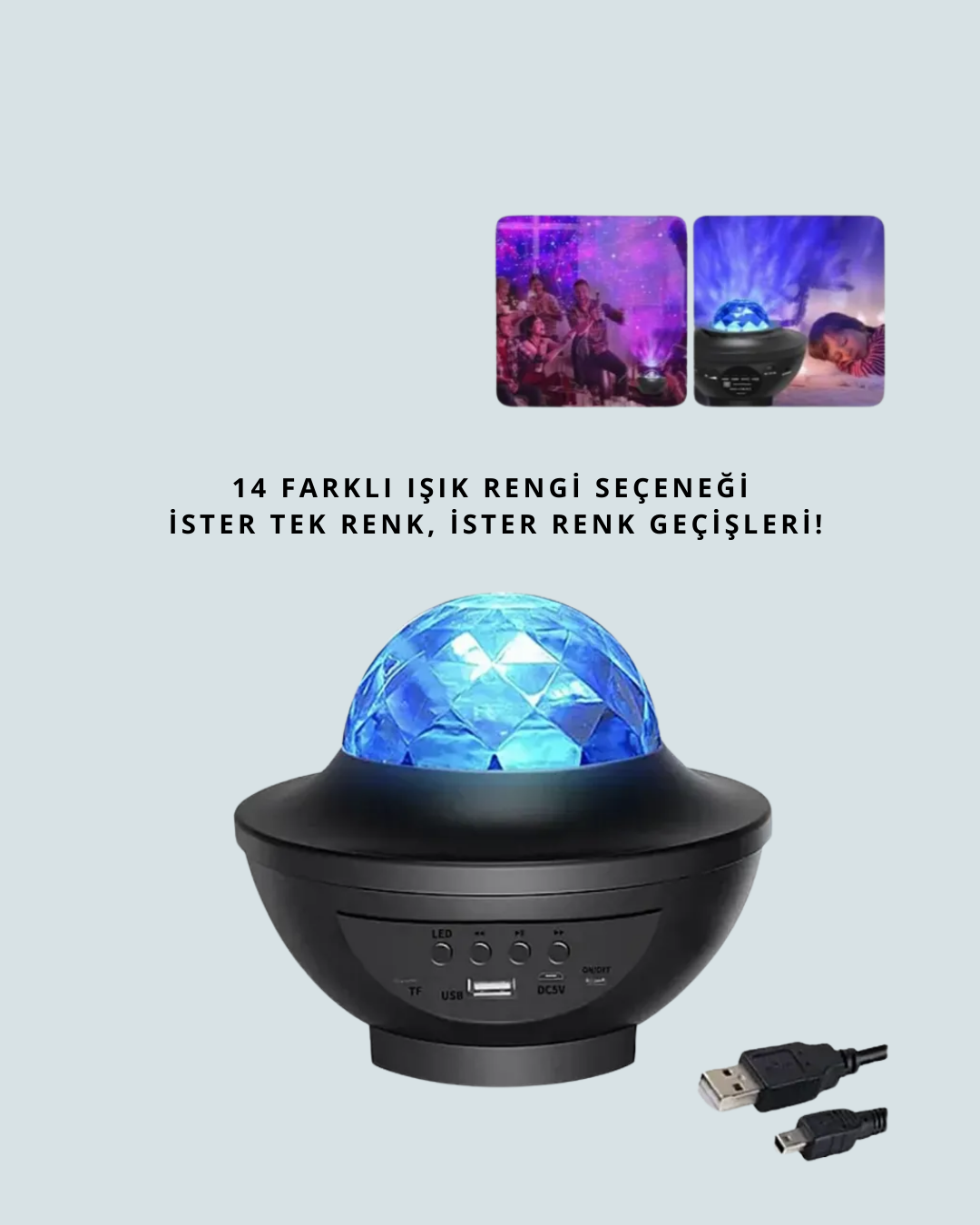 Bluetooth & USB Müzik Çalar Gece Lambası – 50 m² Kapsama, Uzaktan Kumanda - Bayi Depom Bluetooth & USB Müzik Çalar Gece Lambası – 50 m² Kapsama, Uzaktan Kumanda - Bayi Depom