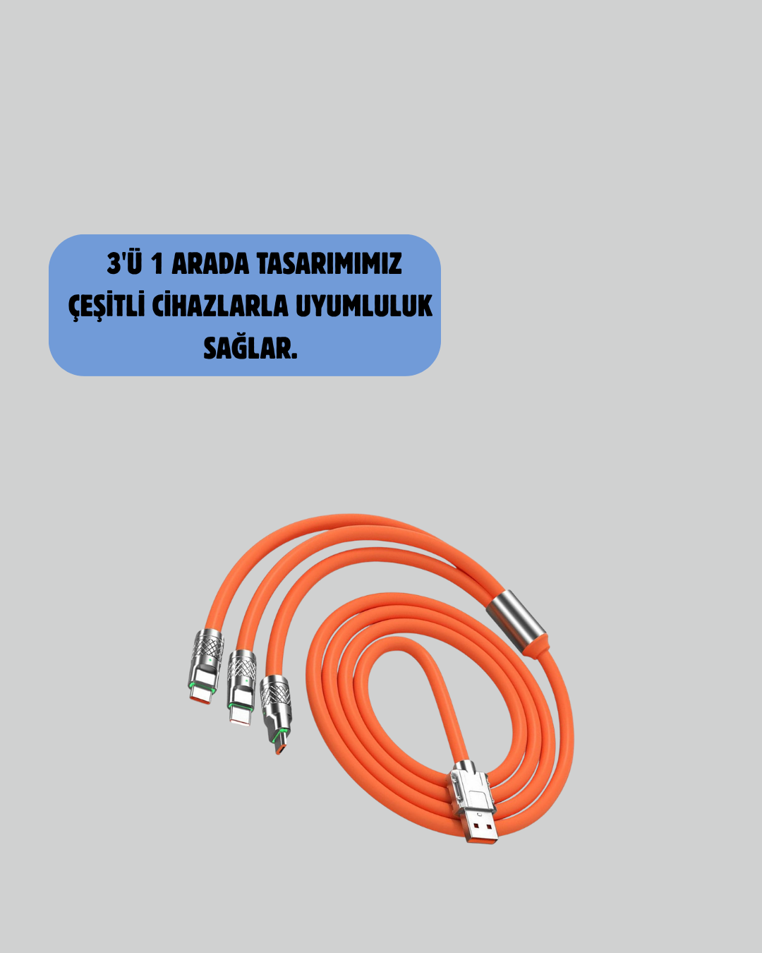 120 W Hızlı Çözüm Sunan 3'ü 1 USB Şarj Kablosu– Sağlam Gövde - Bayi Depom 120 W Hızlı Çözüm Sunan 3'ü 1 USB Şarj Kablosu– Sağlam Gövde - Bayi Depom