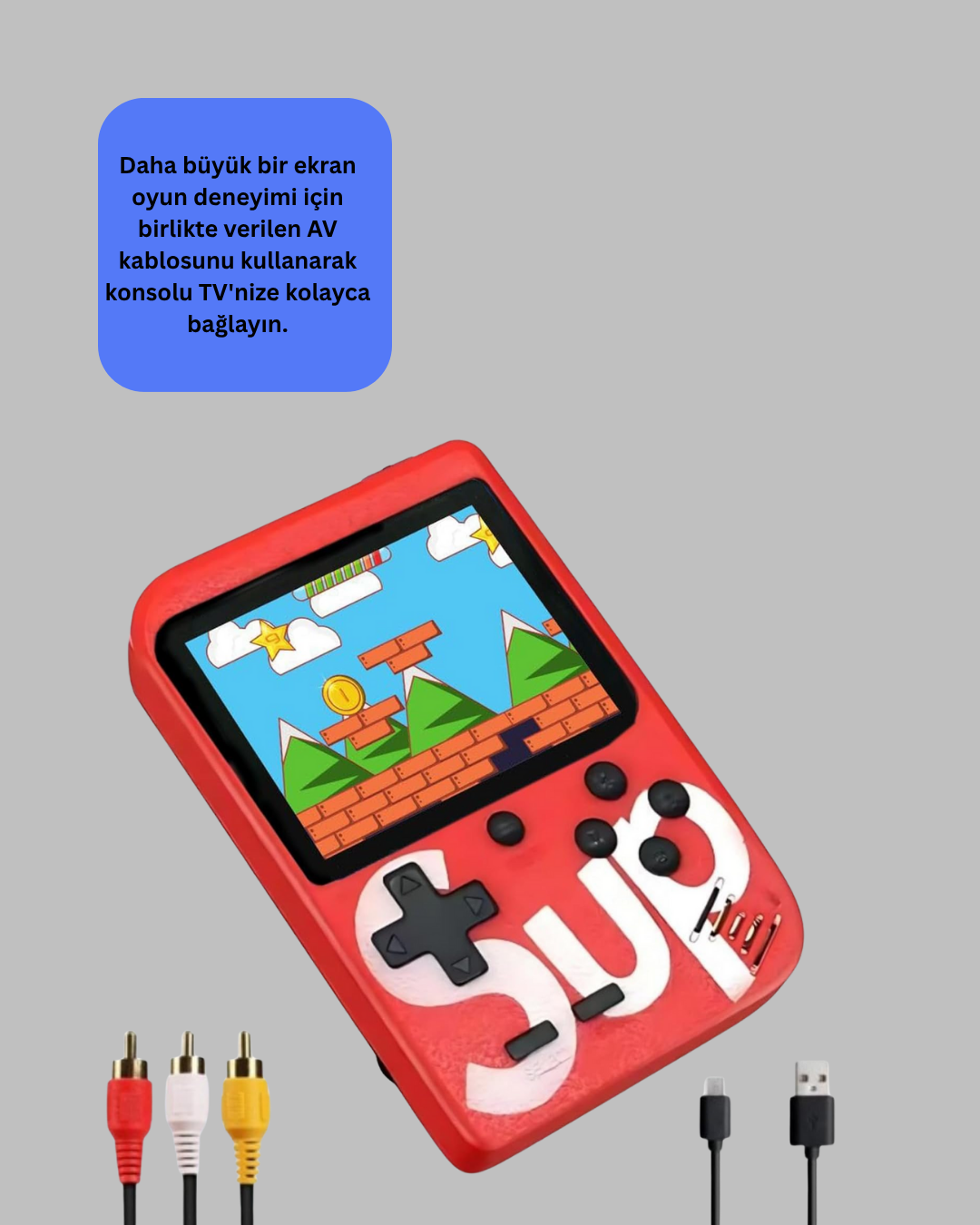 Şarjlı Taşınabilir El Oyun Konsolu 400 Oyun - Bayi Depom