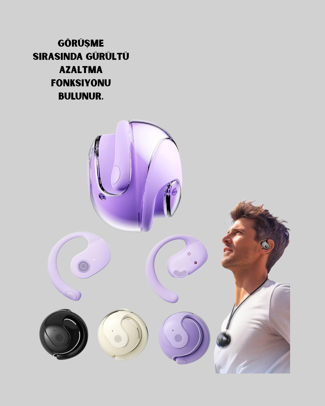 Kulak Arkası Bluetooth Kulaklık, Gürültü Azaltma - Bayi Depom