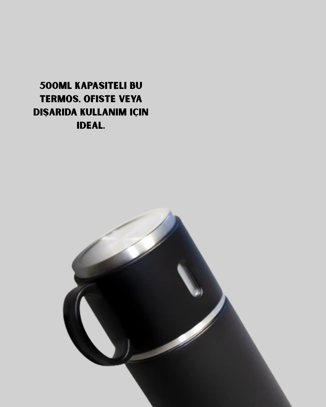 Isıyı Uzun Süre Koruyan 500 ml Termos Seti | Çelik Gövde, 2 Bardaklı, Hediye Kutulu - Bayi Depom