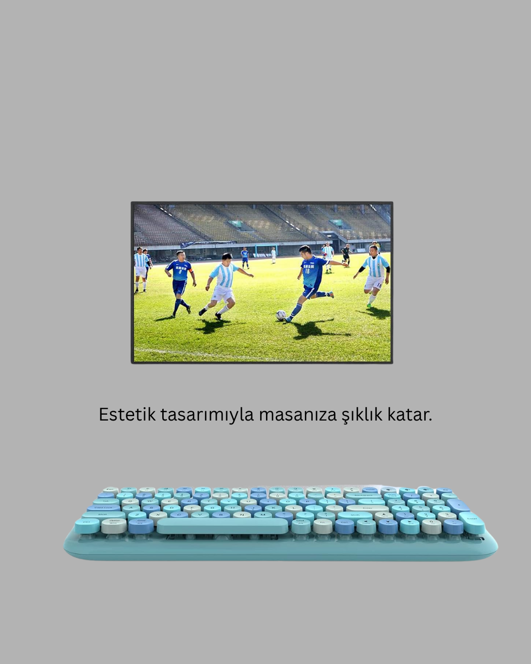 Kablosuz Retro Klavye ve Mouse Seti – 104 Tuşlu, Sessiz Yazım - Bayi Depom