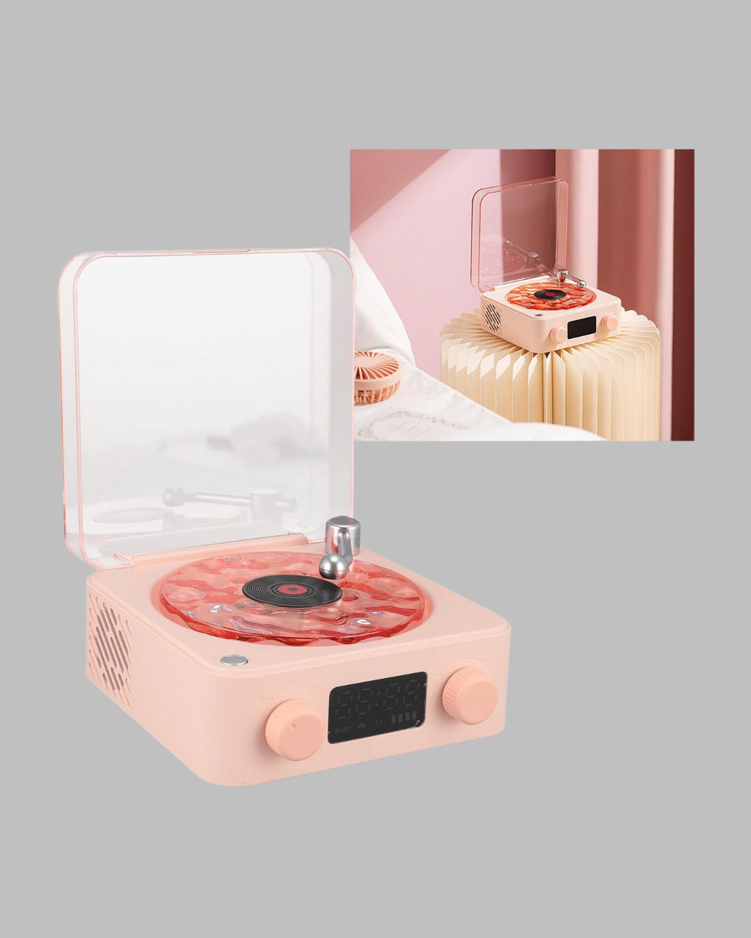 Retro Bluetooth Hoparlör – Kristal Ses, Gece Lambası, Saatli Tasarım Yeni Nesil - Bayi Depom