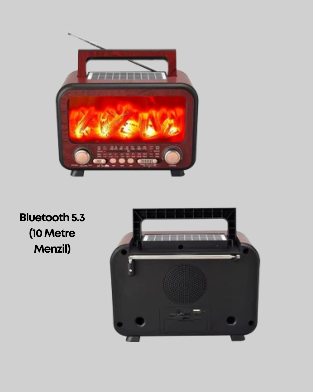 Solar Panelli Alev Işıklı Bluetooth Hoparlör – Çoklu Giriş, Uzun Pil Ömrü - Bayi Depom Solar Panelli Alev Işıklı Bluetooth Hoparlör – Çoklu Giriş, Uzun Pil Ömrü - Bayi Depom