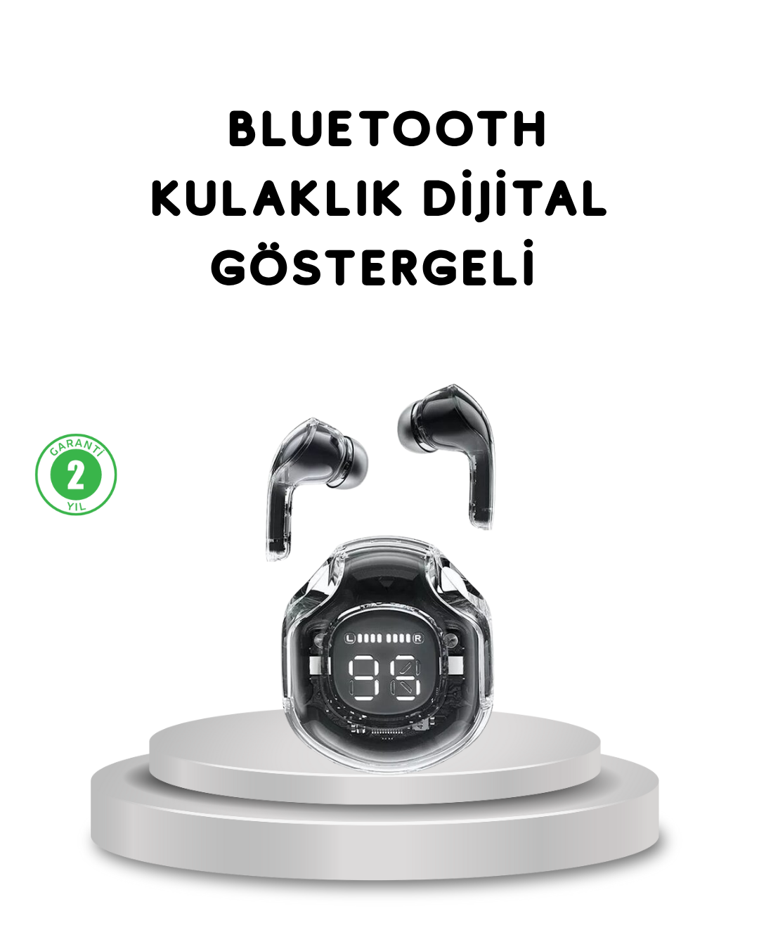 Bluetooth 5.3 Kablosuz Kulaklık HiFi Stereo ve Ekstra Bass Dijital Ekranlı - Bayi Depom