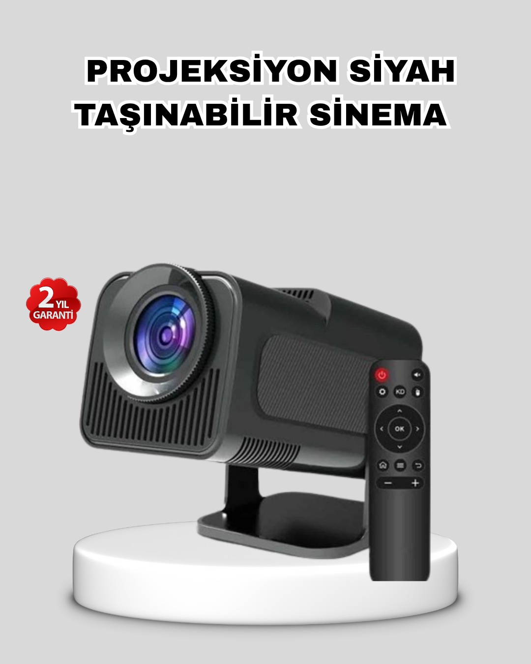 Akıllı Projeksiyon Cihazı HDMI USB Bağlantılı Taşınabilir Enerji Tasarruflu - Bayi Depom