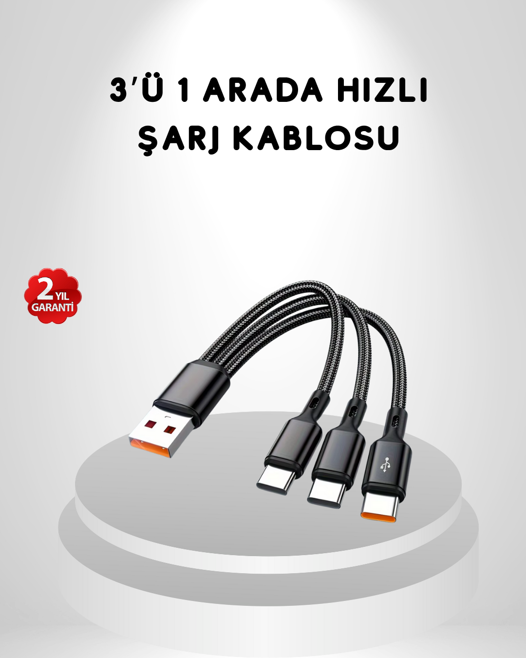 3’ü 1 Arada Hızlı Şarj Kablosu iOS Android Type-C Uyumlu ve Dayanıklı - Bayi Depom 3’ü 1 Arada Hızlı Şarj Kablosu iOS Android Type-C Uyumlu ve Dayanıklı - Bayi Depom