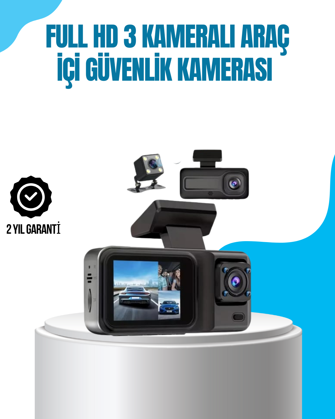 3 Kameralı Araç İçi Kayıt Cihazı 1080P Full HD Gece Görüşlü ve Wi-Fi Bağlantılı - Bayi Depom 3 Kameralı Araç İçi Kayıt Cihazı 1080P Full HD Gece Görüşlü ve Wi-Fi Bağlantılı - Bayi Depom