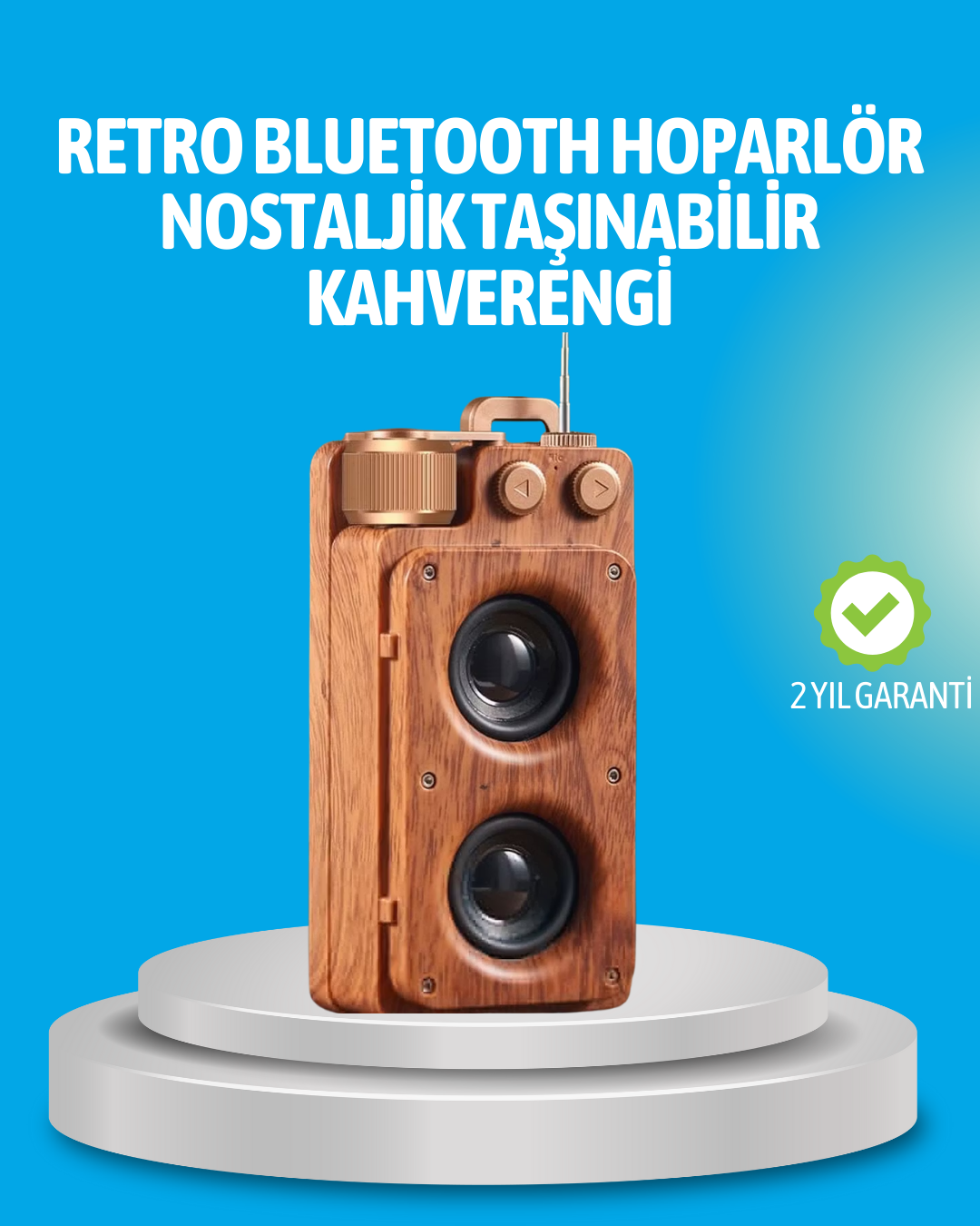 Retro Bluetooth Hoparlör Ahşap Görünümlü 5W Çift Stereo Ses - Bayi Depom Retro Bluetooth Hoparlör Ahşap Görünümlü 5W Çift Stereo Ses - Bayi Depom