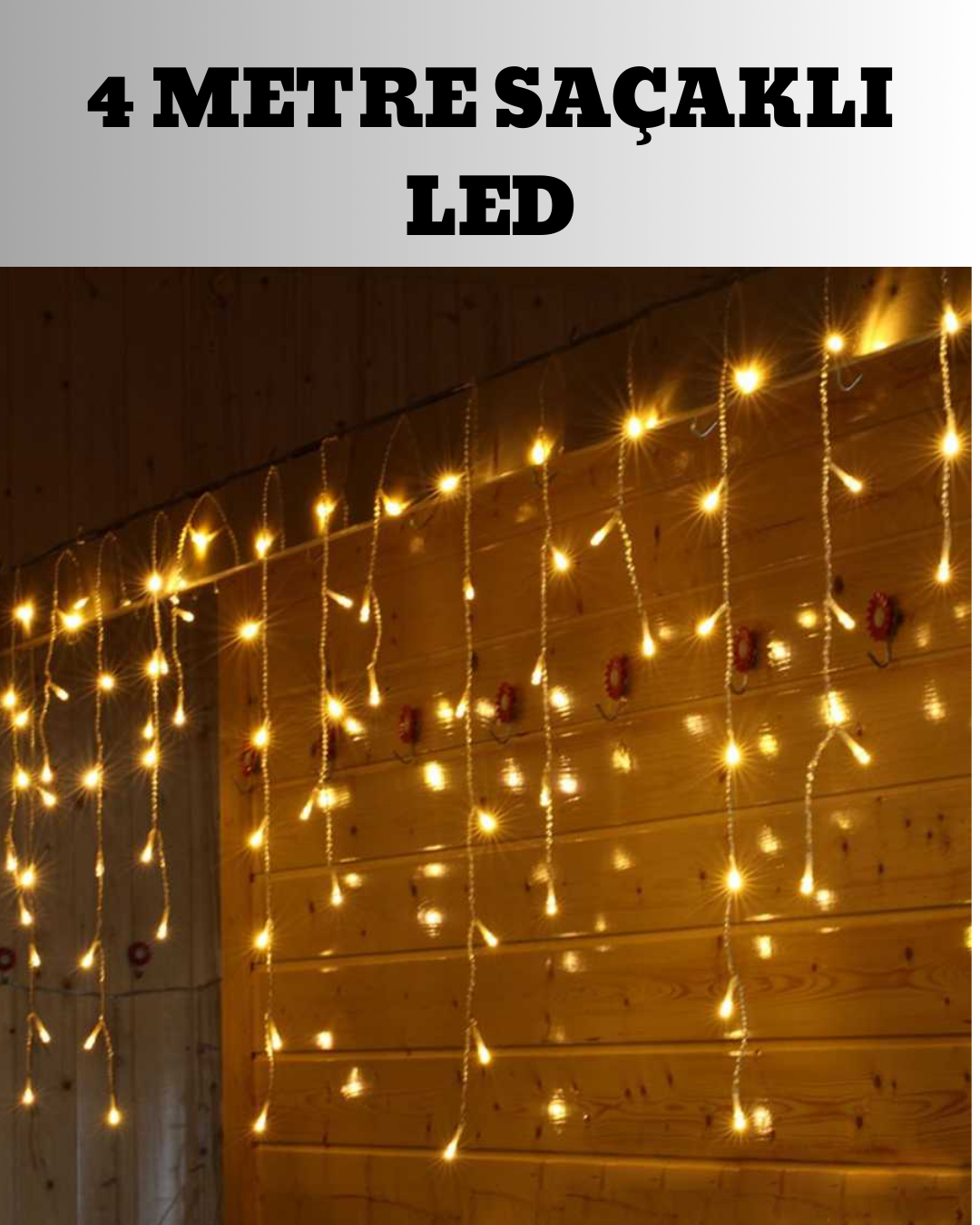 4 Metre Şelale Led Işık Perdesi Dekoratif - Bayi Depom