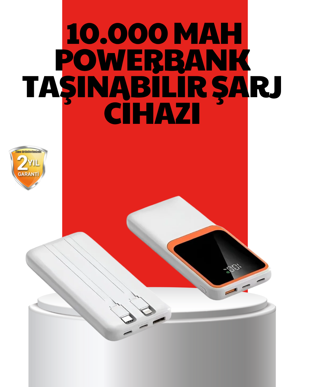 10000 mAh Taşınabilir Powerbank Çift Çıkışlı Type-C ve Lightning Uyumlu - Bayi Depom 10000 mAh Taşınabilir Powerbank Çift Çıkışlı Type-C ve Lightning Uyumlu - Bayi Depom