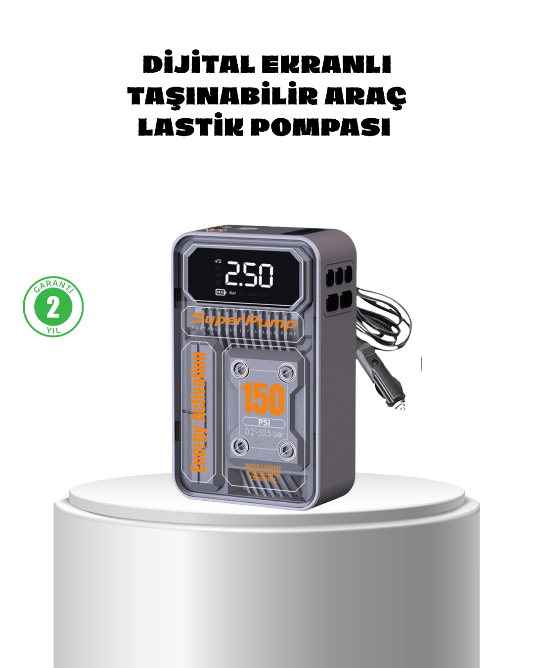 Taşınabilir Kablosuz Hava Pompası – 150 PSI Güçlü Basınç ve 6000mAh Şarjlı - Bayi Depom Taşınabilir Kablosuz Hava Pompası – 150 PSI Güçlü Basınç ve 6000mAh Şarjlı - Bayi Depom