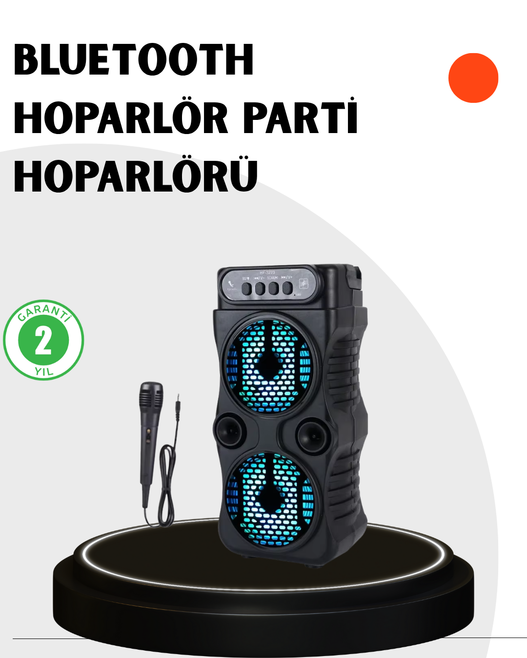 Bluetooth Bağlantılı Taşınabilir Hoparlör – LED Işıklı, FM Radyolu, Mikrofon Girişli - Bayi Depom Bluetooth Bağlantılı Taşınabilir Hoparlör – LED Işıklı, FM Radyolu, Mikrofon Girişli - Bayi Depom