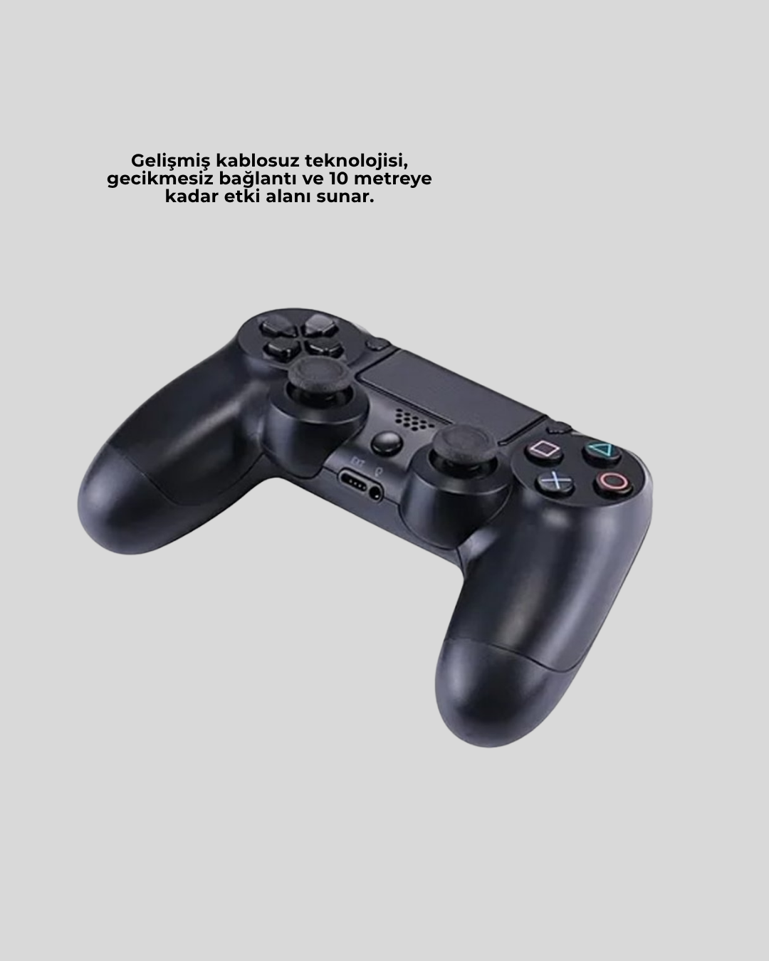 Bluetooth Kablosuz PS4 Gamepad Çift Motorlu Siyah Controller - Bayi Depom Bluetooth Kablosuz PS4 Gamepad Çift Motorlu Siyah Controller - Bayi Depom