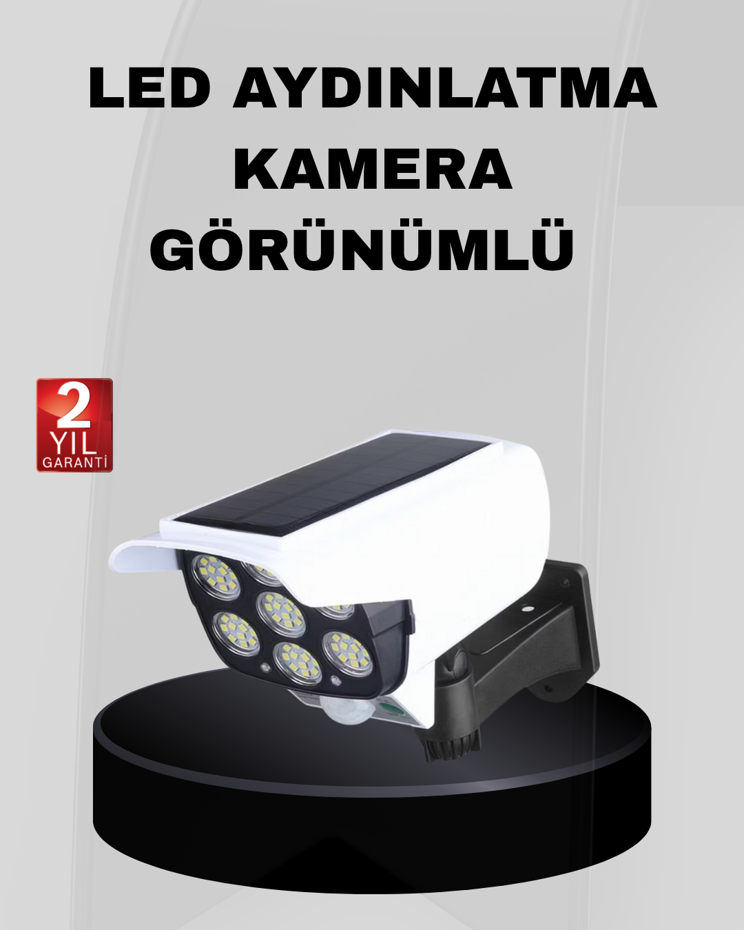 Solar Bahçe Aydınlatması Su Geçirmez IP66 PIR Sensörlü Uzun Çalışma Süreli - Bayi Depom