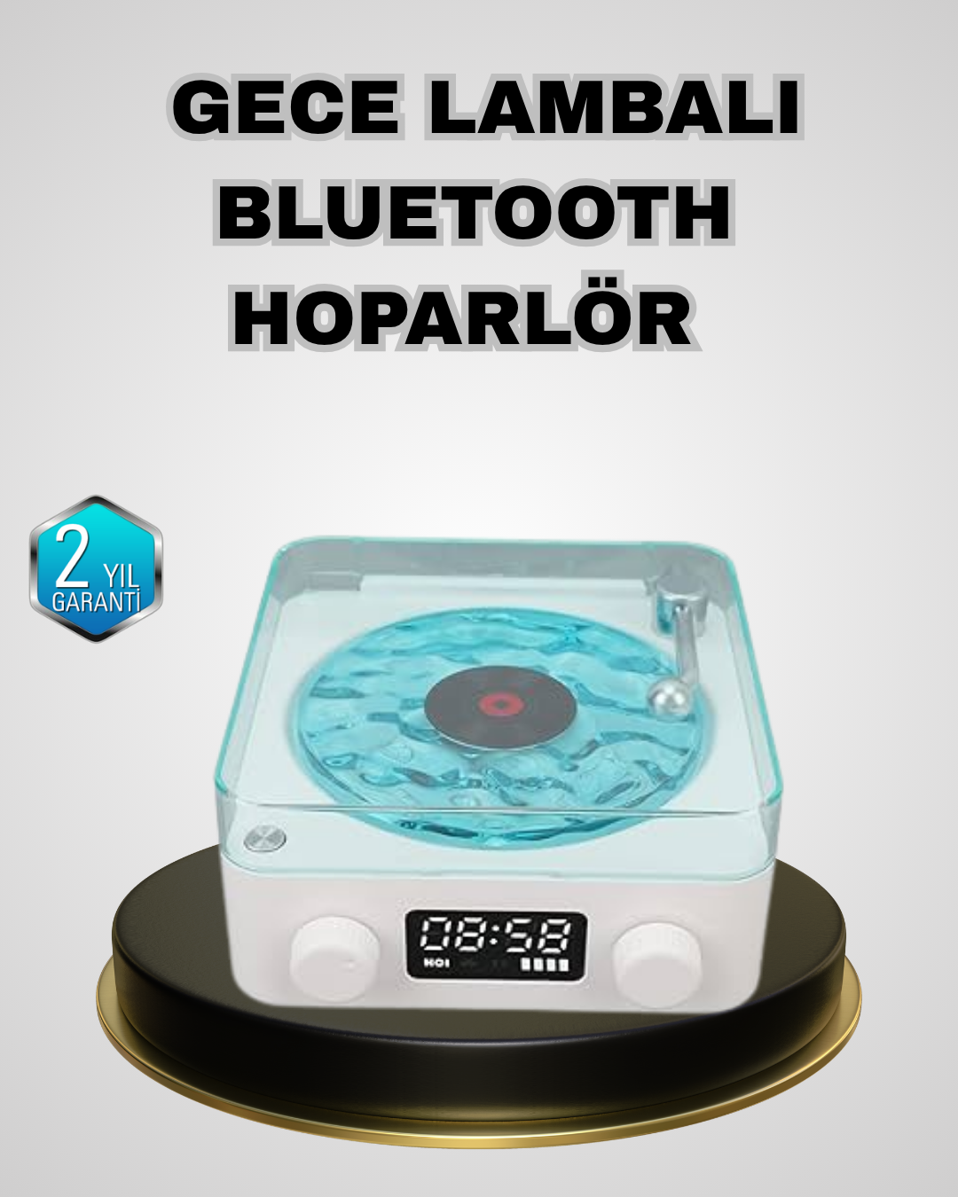 Bluetooth Hoparlörlü Gece Lambası Dijital Saat Ekranlı Su Dalgası Efektli Dekoratif - Bayi Depom Bluetooth Hoparlörlü Gece Lambası Dijital Saat Ekranlı Su Dalgası Efektli Dekoratif - Bayi Depom